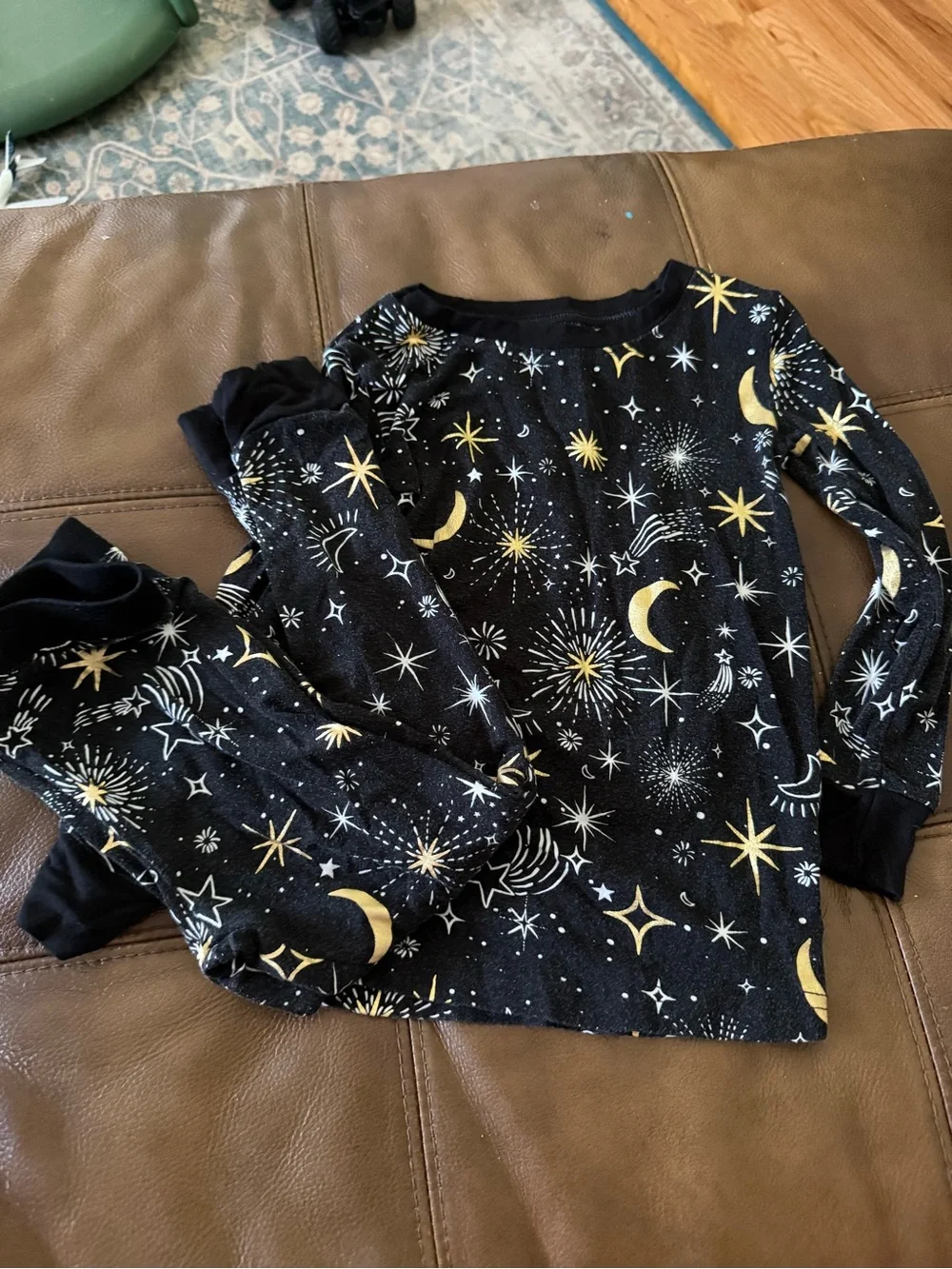 Little Sleepies Black and Gold Celestial Pajama Set